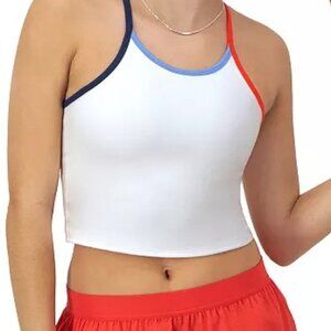 NWT Champion Soft Touch Longline Cropped Cami Shelf Bra XXL 2XL White Anti Odor